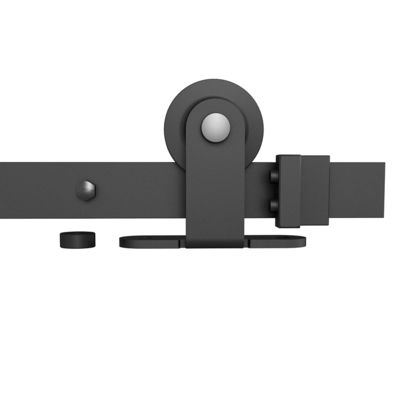 Accessoires de porte de grange de 8,8 pi Ensemble de rail de porte à sangle avant moderne doré