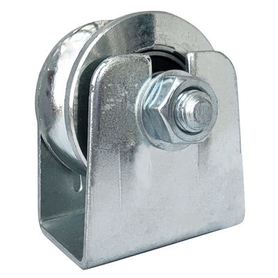 roue galvanisée de soutien de porte de glissement de diverses de tailles du rond U incidences de cannelure doubles avec la parenthèse réglable extérieure