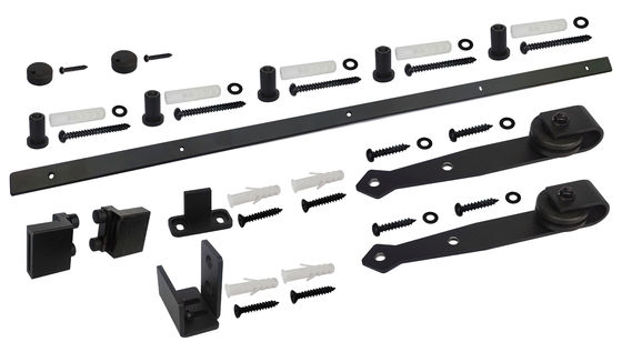Poudre en acier solide de Mini Barn Door Hardware Black enduite