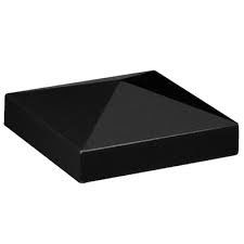 Chapeaux noirs de Matte Finish Powder Pyramid Post pour la barrière en bois de courrier
