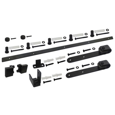 Mini Bent Plate Barn Door Roller glissant la porte Kit Black de Cabinet