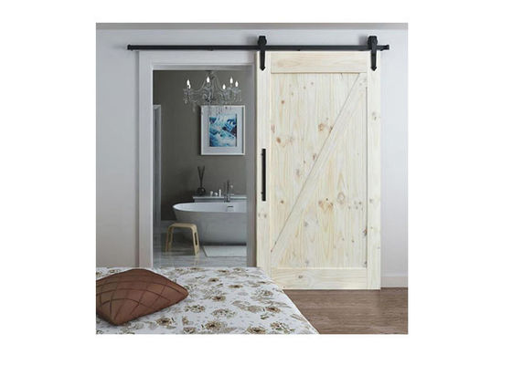 Quincaillerie de porte de grange coulissante intérieure avec finition assortie au rail