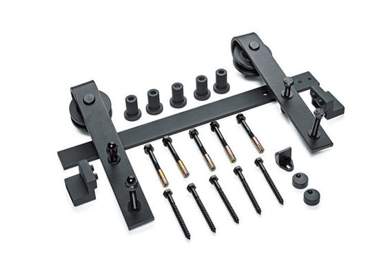 Quincaillerie de porte de grange coulissante intérieure avec finition assortie au rail