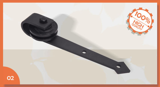 noir d'accessoires de matériel de porte de grange de glissement enduits par poudre de 6.6FT avec le rail de 2m