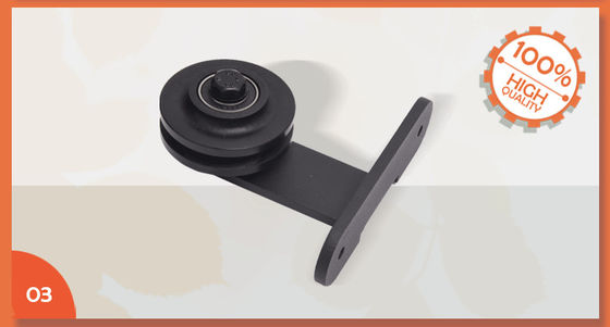 noir d'accessoires de matériel de porte de grange de glissement enduits par poudre de 6.6FT avec le rail de 2m