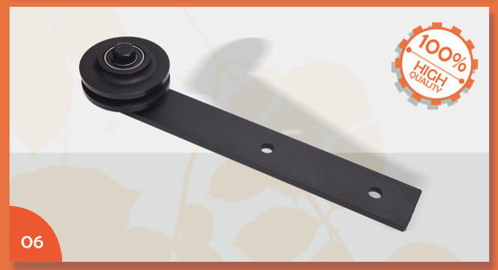 noir d'accessoires de matériel de porte de grange de glissement enduits par poudre de 6.6FT avec le rail de 2m