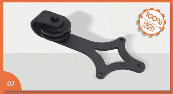 noir d'accessoires de matériel de porte de grange de glissement enduits par poudre de 6.6FT avec le rail de 2m