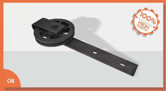 noir d'accessoires de matériel de porte de grange de glissement enduits par poudre de 6.6FT avec le rail de 2m