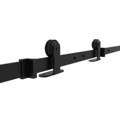 Accessoires de porte de grange de 8,8 pi Ensemble de rail de porte à sangle avant moderne doré