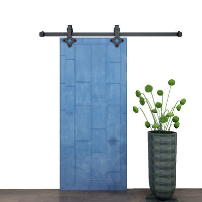 Quincaillerie de porte de grange coulissante de 7,5 pi enduite de poudre noire avec rail de 2 m
