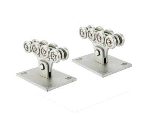 Petites 8 roues galvanisées argentées en acier de chariots pour la roue en porte-à-faux de porte de système d'automation de porte de glissement