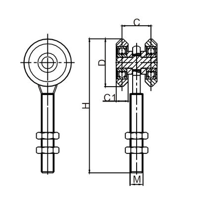 Les rouleaux commerciaux résistants de porte coulissante roule la roue M12 2 de 38mm
