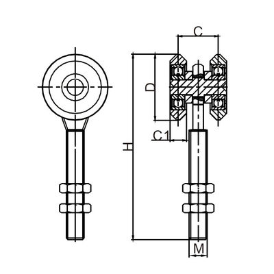 Rails supérieurs et rouleaux de porte coulissante de grange 55mm avec soutenir deux roues