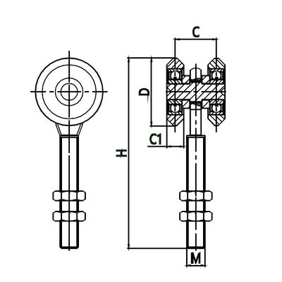 Roue de voie accrochante coulissante de poulie de 2 des roues M12 100mm de garage rouleaux de porte