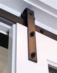 voie de Bent Strap Barn Door Hardware Kit Sliding Gate Rollers And du noir 80kg-100kg