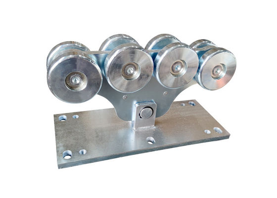 Zinguez le chariot en porte-à-faux automatique argenté de rouleau de porte coulissante avec 8 roues 113mm