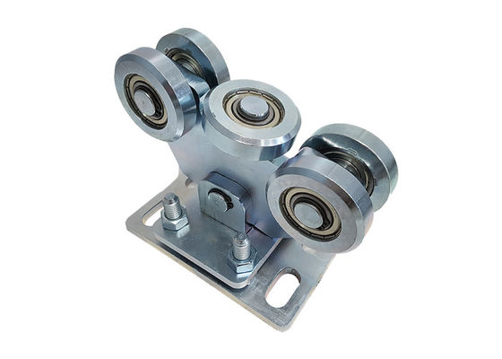 Zinguez la roue en porte-à-faux coulissante en acier réglable argentée de porte avec 5 la cartouche 126mm