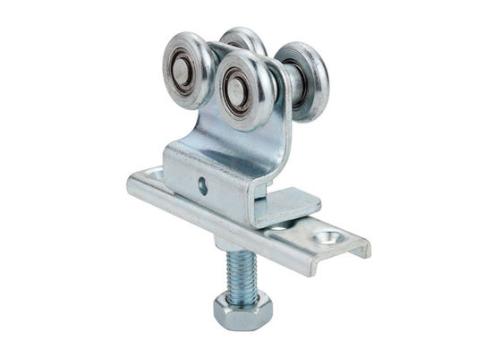 Argent accrochant de zinc de fer d'Assemblée de rouleau de porte de coureur de 4 rouleaux