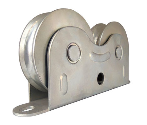 Rouleaux à paliers de roue de porte de glissement de double en métal de fer doubles avec la parenthèse extérieure