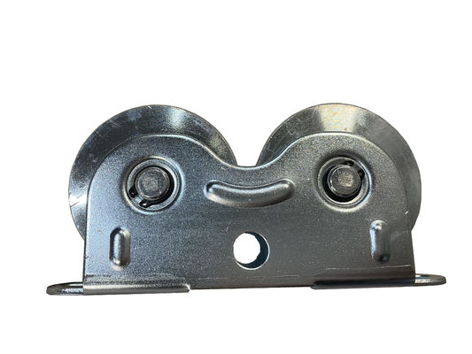 Rouleaux à paliers de roue de porte de glissement de double en métal de fer doubles avec la parenthèse extérieure