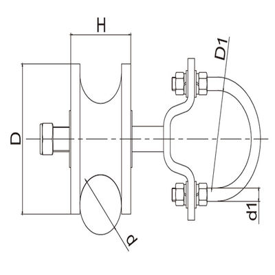 6&quot; courrier X 2&quot; de place roues en porte-à-faux en nylon de rouleaux de porte pour les portes carrées de maillon de chaîne de tuyau