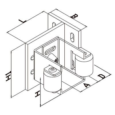 Revêtement de poudre noire du kit 55-90mm de parenthèse de porte de glissement de receveurs de porte d'oscillation