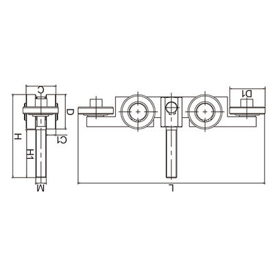 acier usiné par 52mm accrochant de roues des rouleaux de voie de porte 10 soutenant le zinc blanc