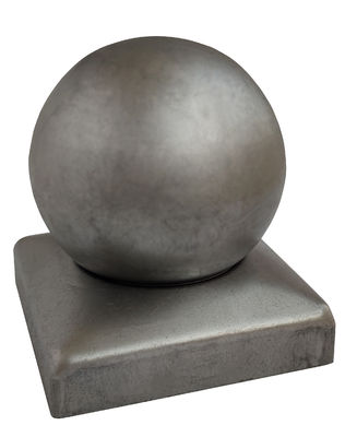 boule de Post Caps With de barrière de 80x80mm autour d'acier blanc supérieur galvanisé   Décoratif