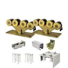 KIT complet galvanisé d'or argenté pour le système en porte-à-faux de porte de 5 roues pour les portes moyennes