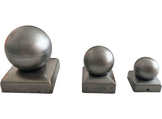 boule de Post Caps With de barrière de 80x80mm autour d'acier blanc supérieur galvanisé   Décoratif