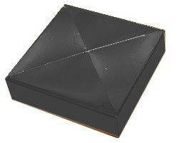 Fer travaillé barrière carrée Post Caps en métal de 3 pouces triangle noire en métal d'or de 1-3/8 »