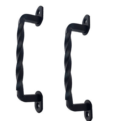 Matériel noir 6 1/5&quot; en acier de porte de grange poignées et tractions de porte de grange de torsion