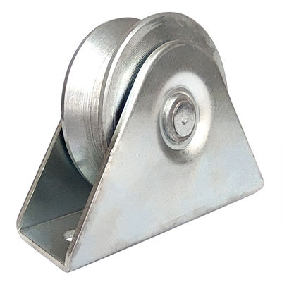 la roue de porte de glissement de cannelure de 4inch 100mm v avec de doubles incidences de parenthèse a galvanisé l'acier