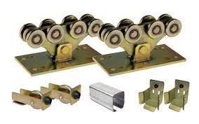 Pour le KIT complet galvanisé de porte de 5 roues d'or argenté en porte-à-faux de système pour les portes moyennes