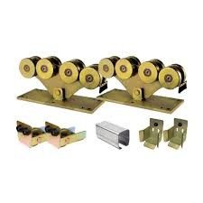 Pour le KIT complet galvanisé de porte de 5 roues d'or argenté en porte-à-faux de système pour les portes moyennes
