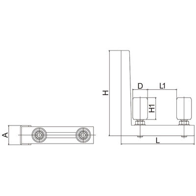 la parenthèse de guide de porte de glissement de 40x60mm nylon blanc noir de 90 degrés s'ajustent