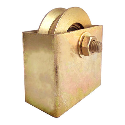 L'incidence simple de cannelure de Y a galvanisé la roue en acier de porte de glissement avec la boîte extérieure de soutien