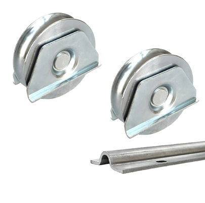l'ouvreur automatique de porte de 4in roule la roue en acier de rouleau de porte de cannelure d'U avec de doubles plats en rond