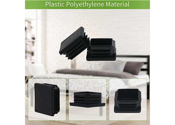 Barrière rectangulaire Post Caps nylon en plastique de noir de 75mm x de 75mm 200x200 4x4