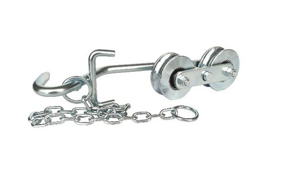 accessoires accrochants de système de zinc de 64mm de banane de cintre de rouleaux de poulie de ferme blanche de banane
