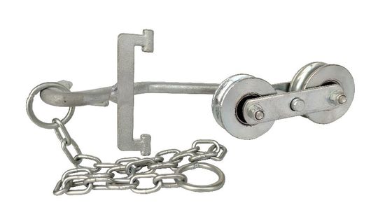 accessoires accrochants de système de zinc de 64mm de banane de cintre de rouleaux de poulie de ferme blanche de banane