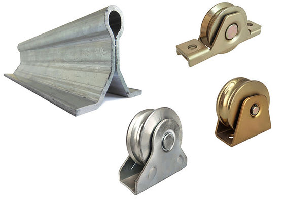 Boulon de plancher en métal en bas de matériel de voie de porte de glissement et de cannelure de forme d'U incluse par roues