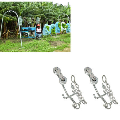 Zinc argenté de rouleau de benne suspendue de banane en métal avec des chaînes