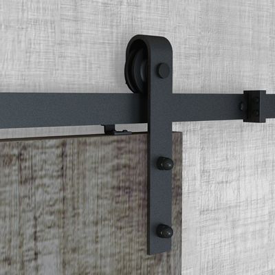 Double matériel intérieur Kit Matte Black Wall Mounted de porte de grange