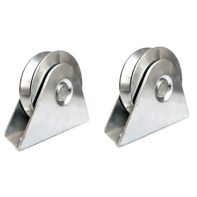 Roue de rouleau de porte de glissement de cannelure de l'acier inoxydable V 3 pouces de résistante