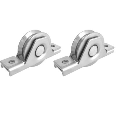 Roue de rouleau de porte de glissement de cannelure de l'acier inoxydable V 3 pouces de résistante