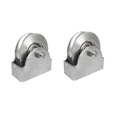 Roue de rouleau de porte de glissement de cannelure de l'acier inoxydable V 3 pouces de résistante