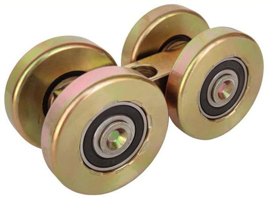 rouleau de porte jaune en acier de pliage de zinc de 48mm avec un bloc central de trou