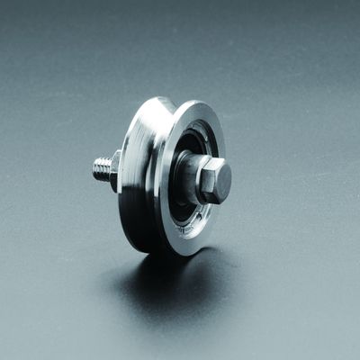 Double roue de porte de glissement de cannelure des incidences V avec le boulon