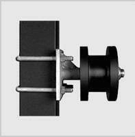 Rod Black Roller en nylon rond et place galvanisés 4 par pouces